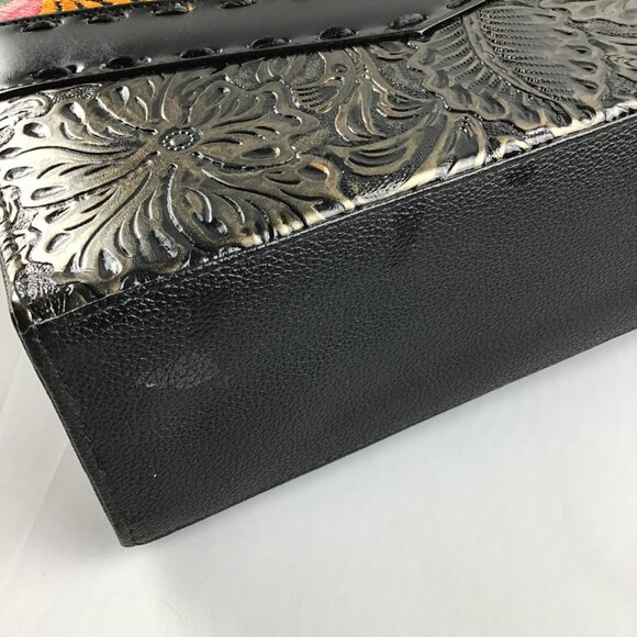 MAHOMA Vegan Leather Mini Satchel Embroidered  Fully Handcrafted Crossbody Bag - Picture 10 of 10